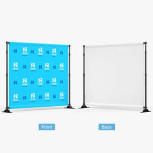 99banners.com step and repeat backdrop, custom logo print for trade shows and events