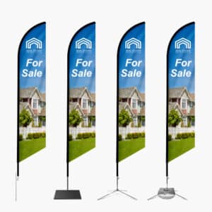 Feather Flag with Cross Base – Stable Outdoor Display | 99banners.com