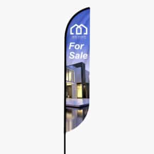 Full View of Custom Feather Convex Flag – Premium Outdoor Banner | 99banners.com