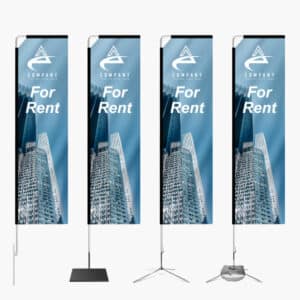 Rectangle Flag with Cross Base – Secure and Stable Setup | 99banners.com