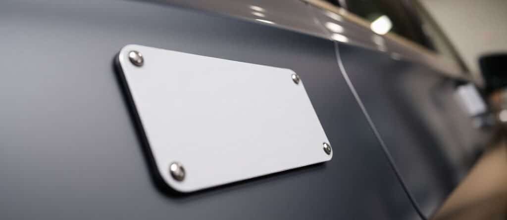 Large car magnet on vehicle door.