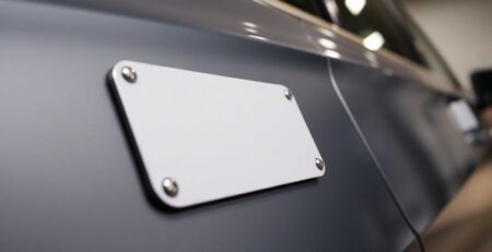 Large car magnet on vehicle door.