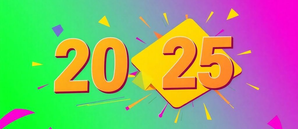 Colorful sales banner with dynamic shapes and bold colors.