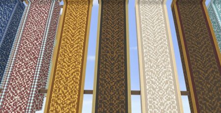 Banderas de Minecraft con patrones diversos y vibrantes.