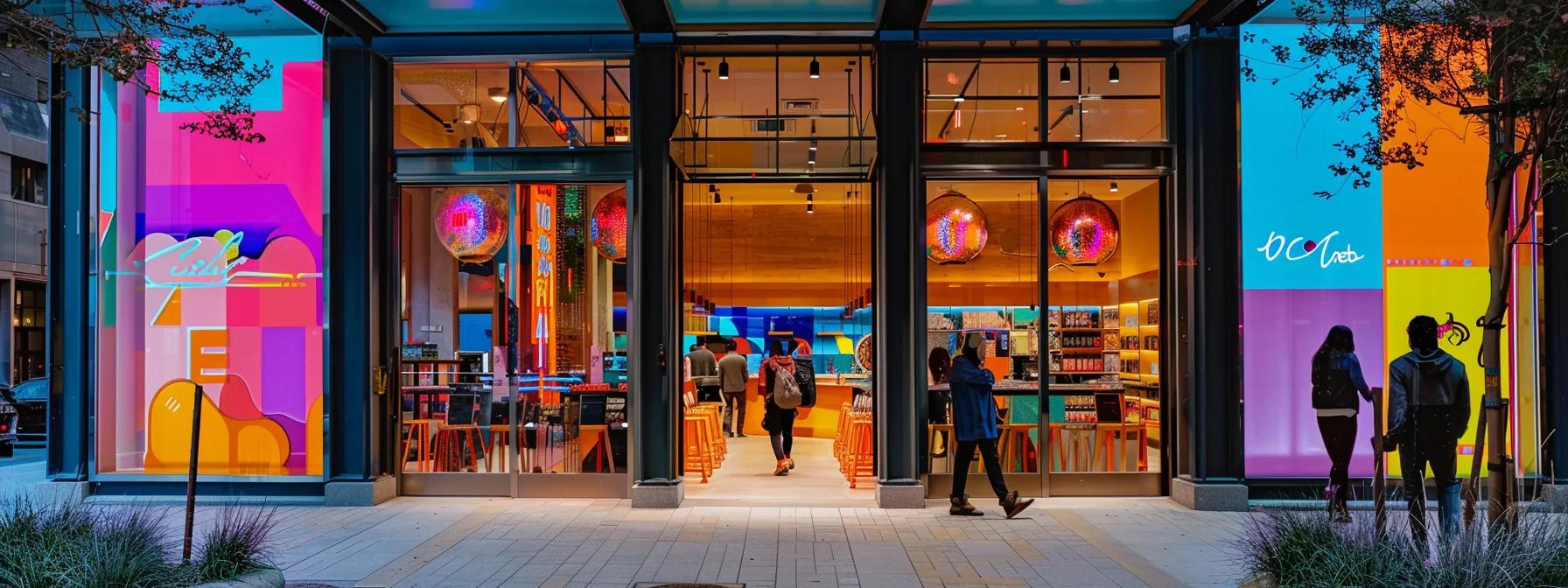 a vibrant urban storefront showcases an eye-catching custom sign, seamlessly integrating digital displays and strategic branding elements that draw in bustling foot traffic, encapsulating the transformative power of effective signage in enhancing customer engagement.