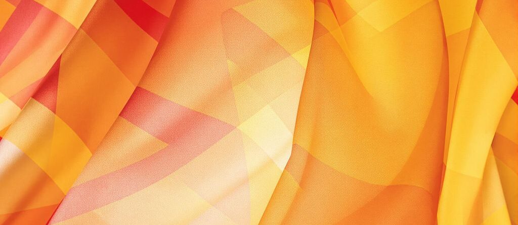 Colorful custom banners blowing in wind.